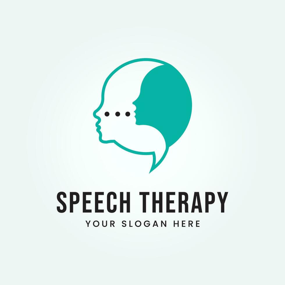 Speech Therapy Logo Design Vector Template Illustration