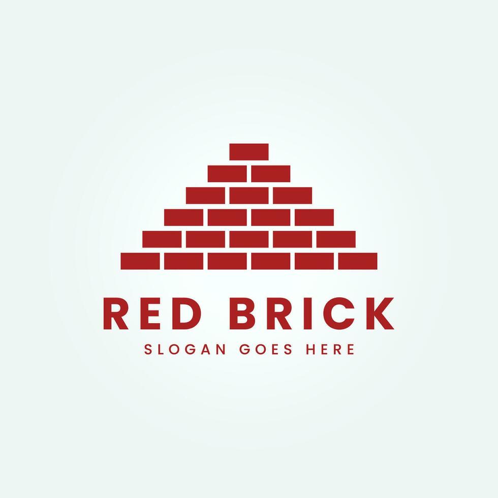 red brick, pile and stack balance bricks logo vector illustration design template product