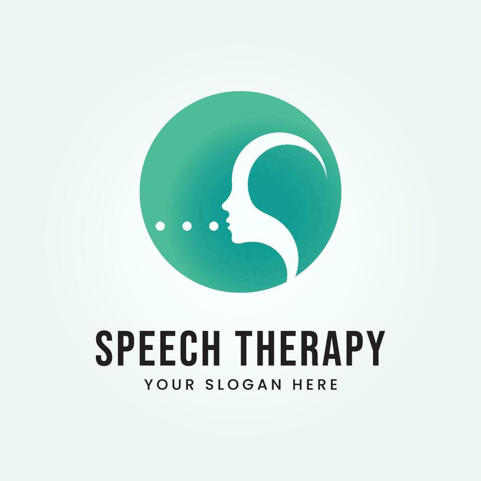 Speech Therapy Logo Design Vector Template Illustration