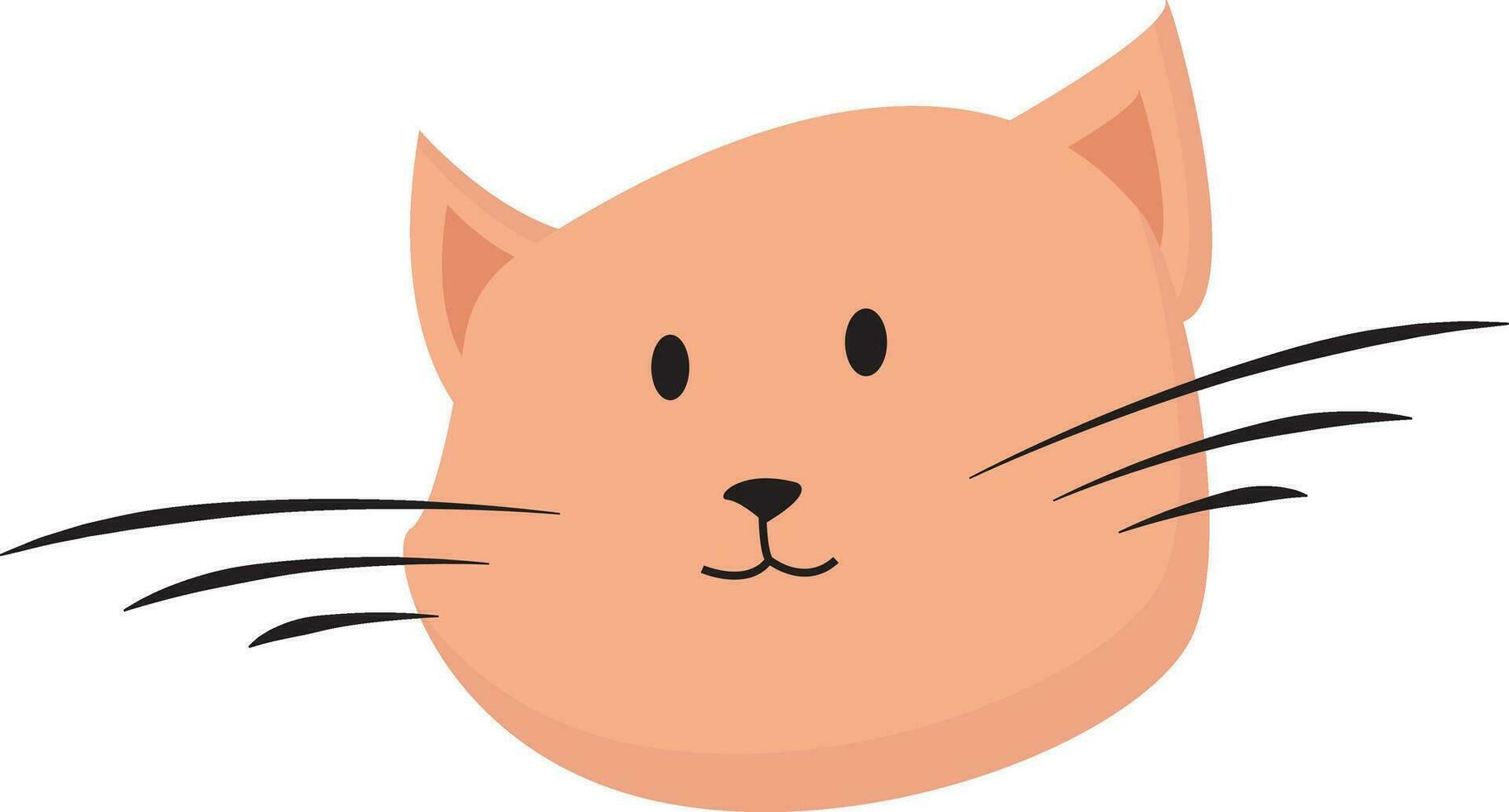 Portrait of the face of a brown cat vector or color illustration