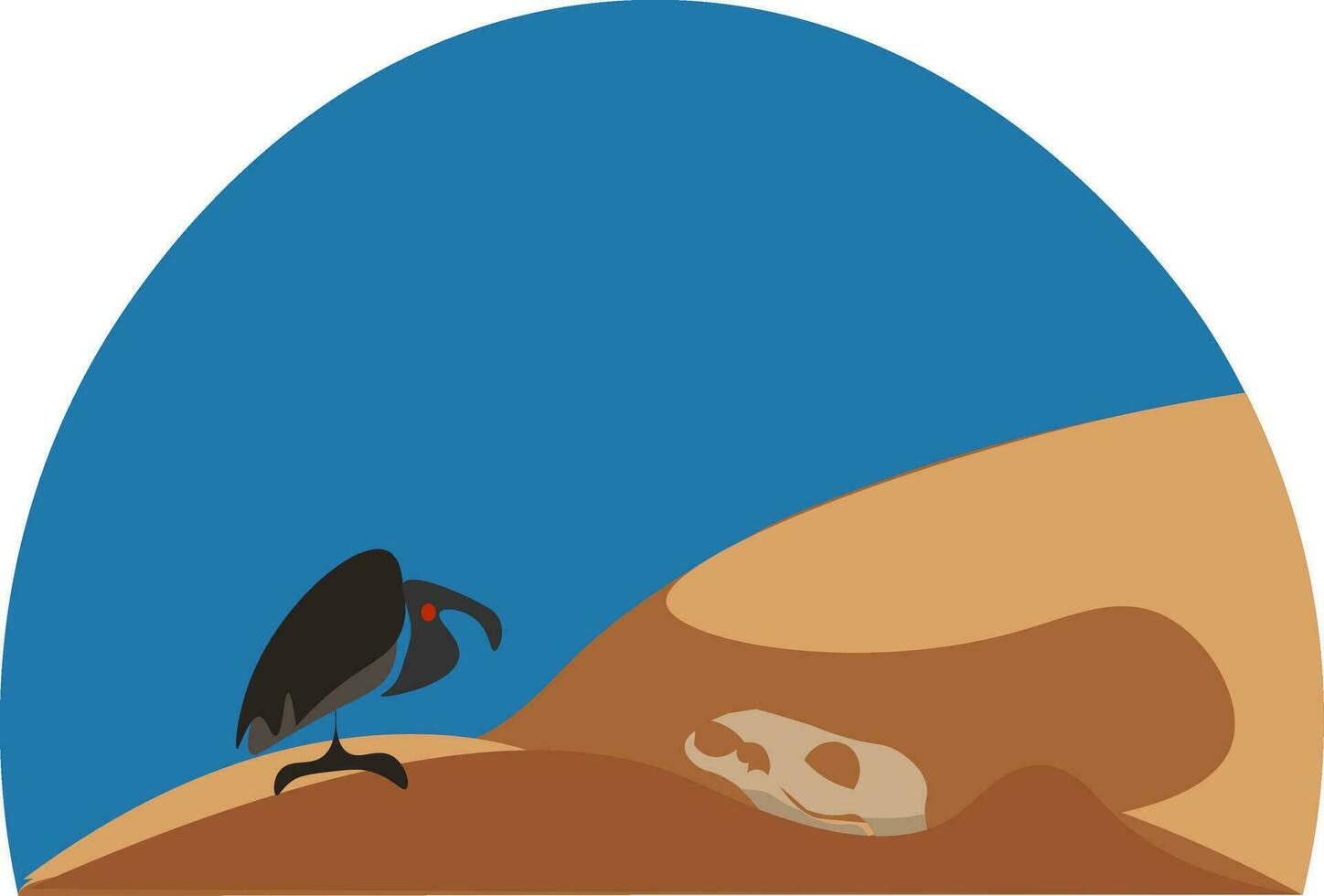 salvaje paisaje con un águila encaramado en el Desierto vector o color ilustración