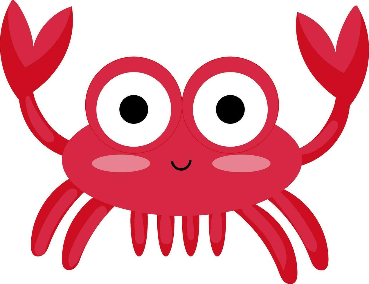Portrait of a red crab vector or color illustration
