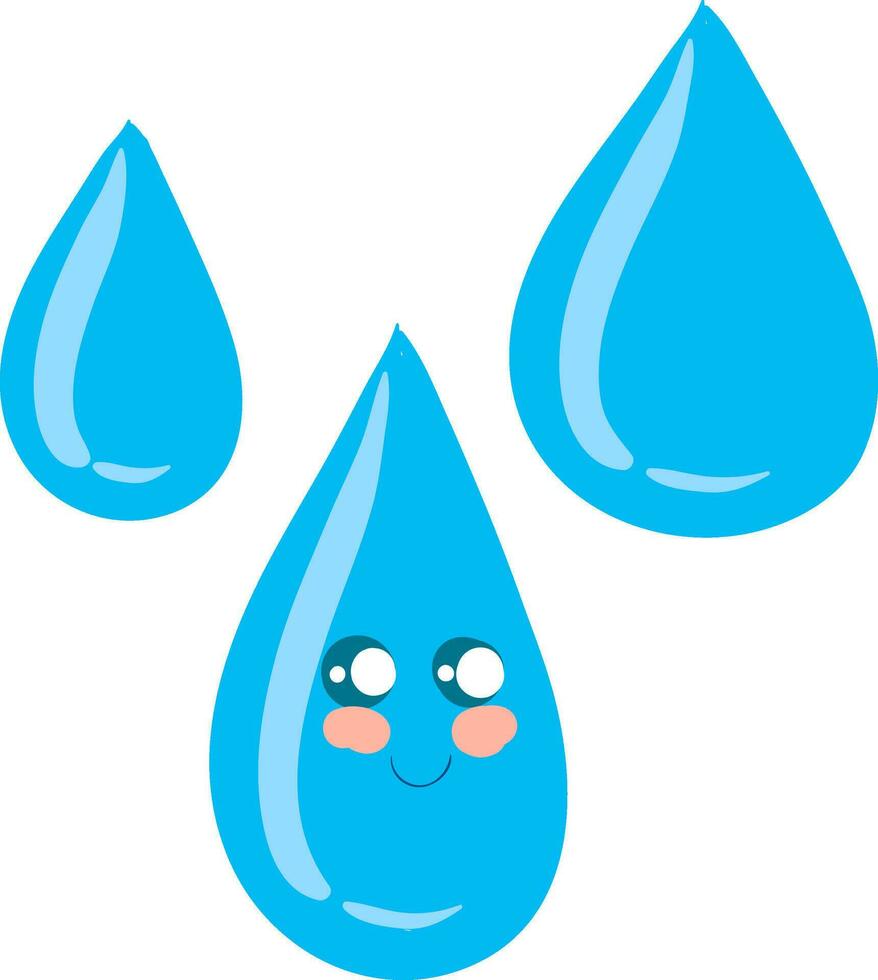 Emoji of a cute water drop vector or color illustration