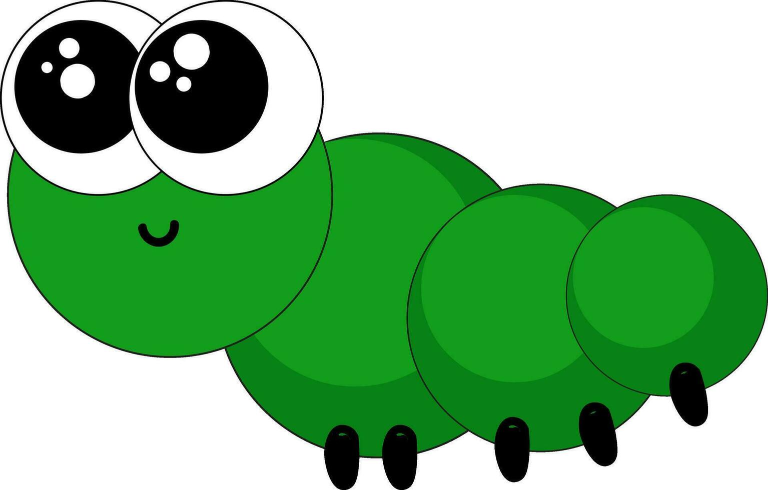 Emoji of a smiling dreamy worm vector or color illustration