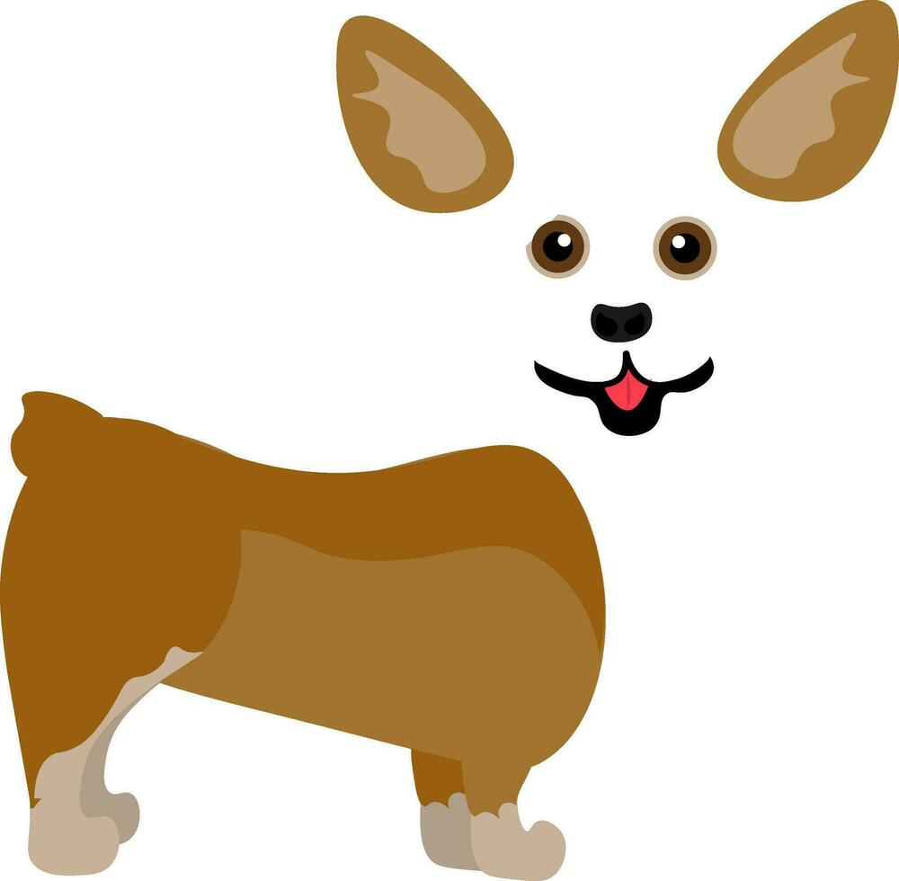 Painting of a cute little corgi puppy vector or color illustration