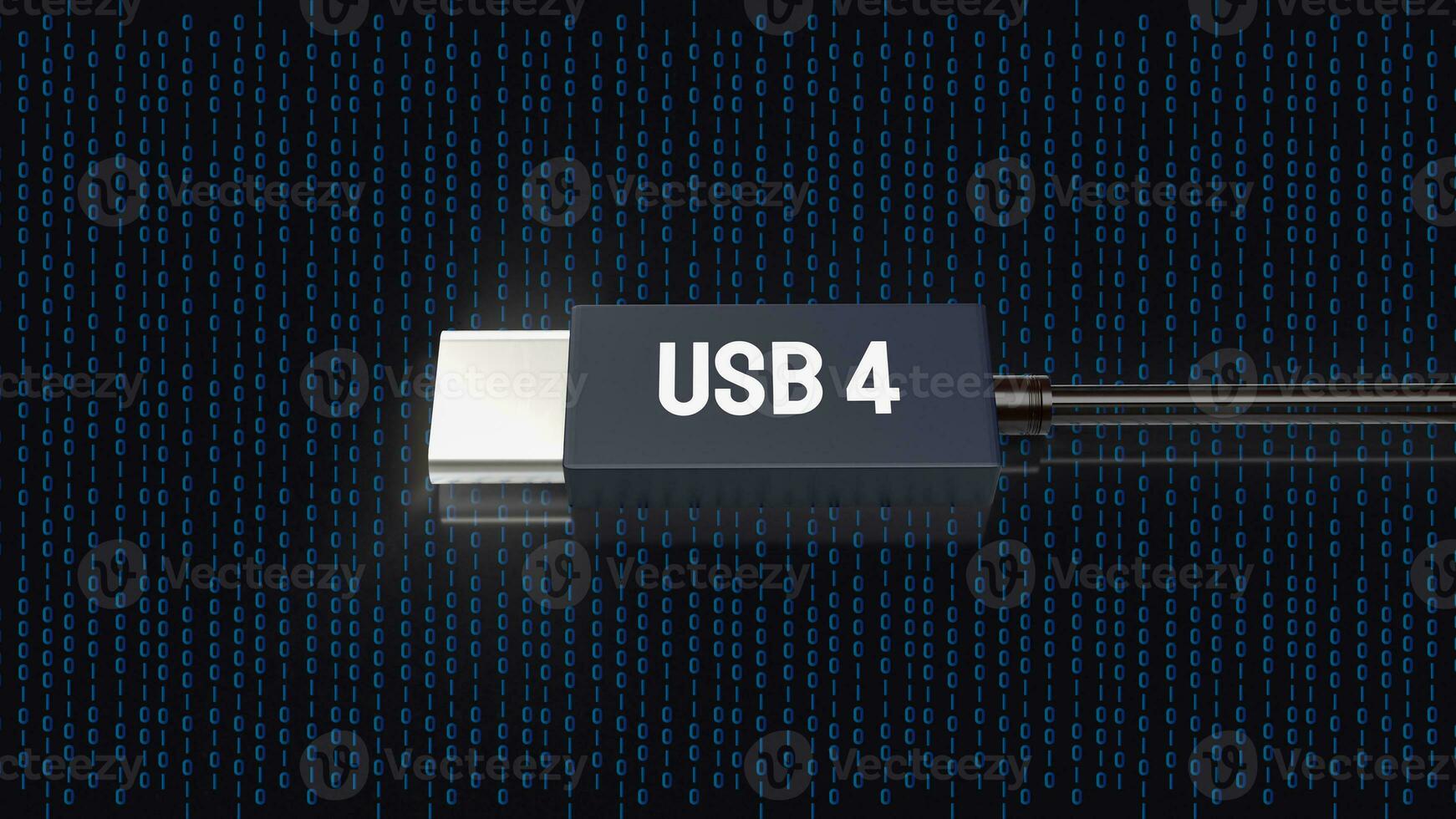 el USB 4 4 cable para tecnología concepto 3d representación. foto