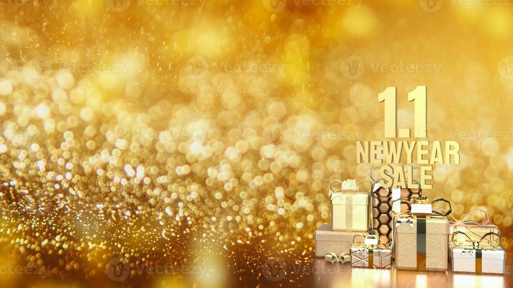 The gift box for new year shopping concept 3d rendering photo