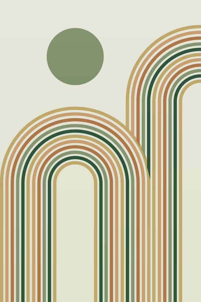 Mid Century Modern Rainbow Background Illustration vector