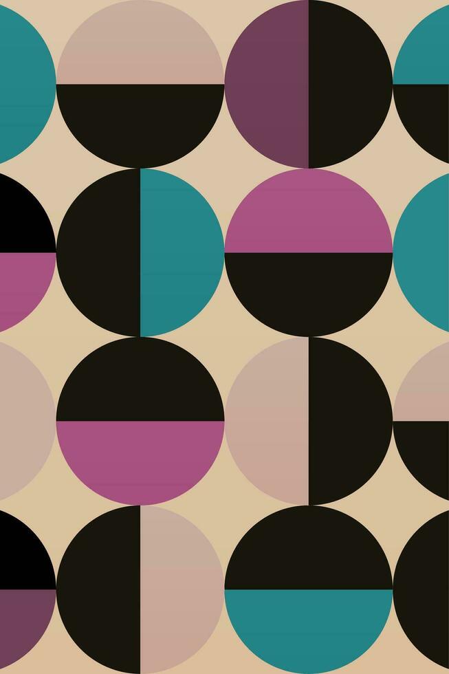 Abstract Geometric Bauhaus Wall Decoration Poster. Mid Century Modern Wall Art vector