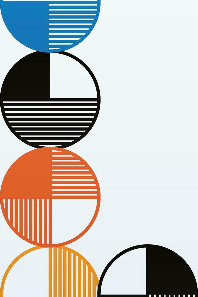 Abstract Geometric Bauhaus Wall Decoration Poster. Mid Century Modern Wall Art vector