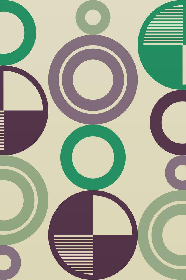 Abstract Geometric Bauhaus Wall Decoration Poster. Mid Century Modern Wall Art vector