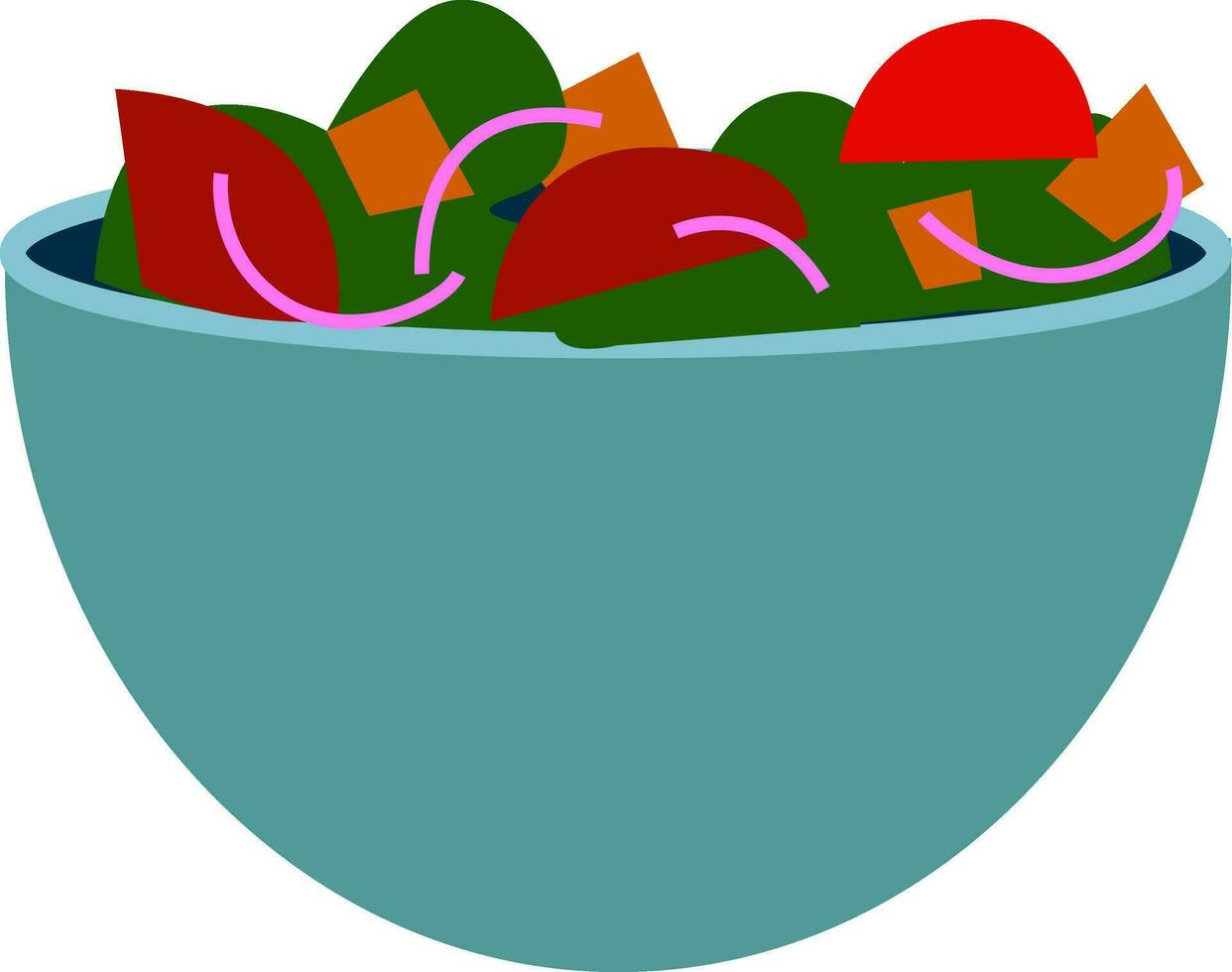 Salad bowl, vector or color illustration.