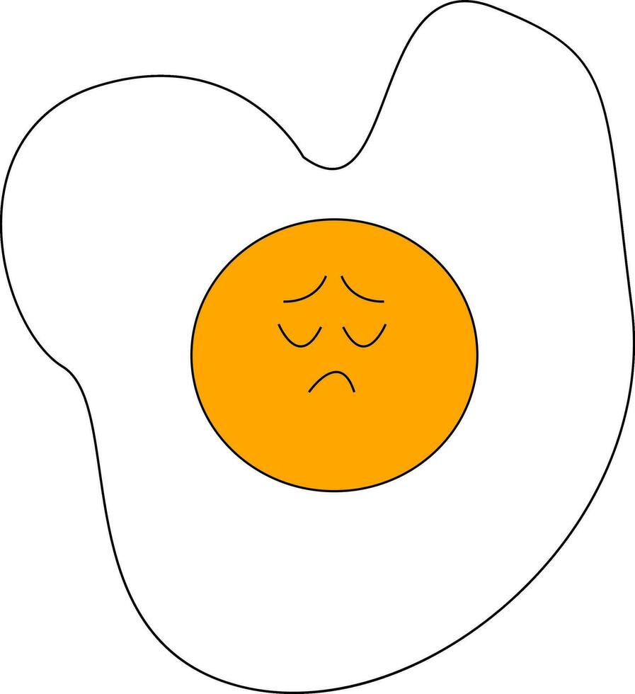 Sad fried eggs, vector or color illustration.