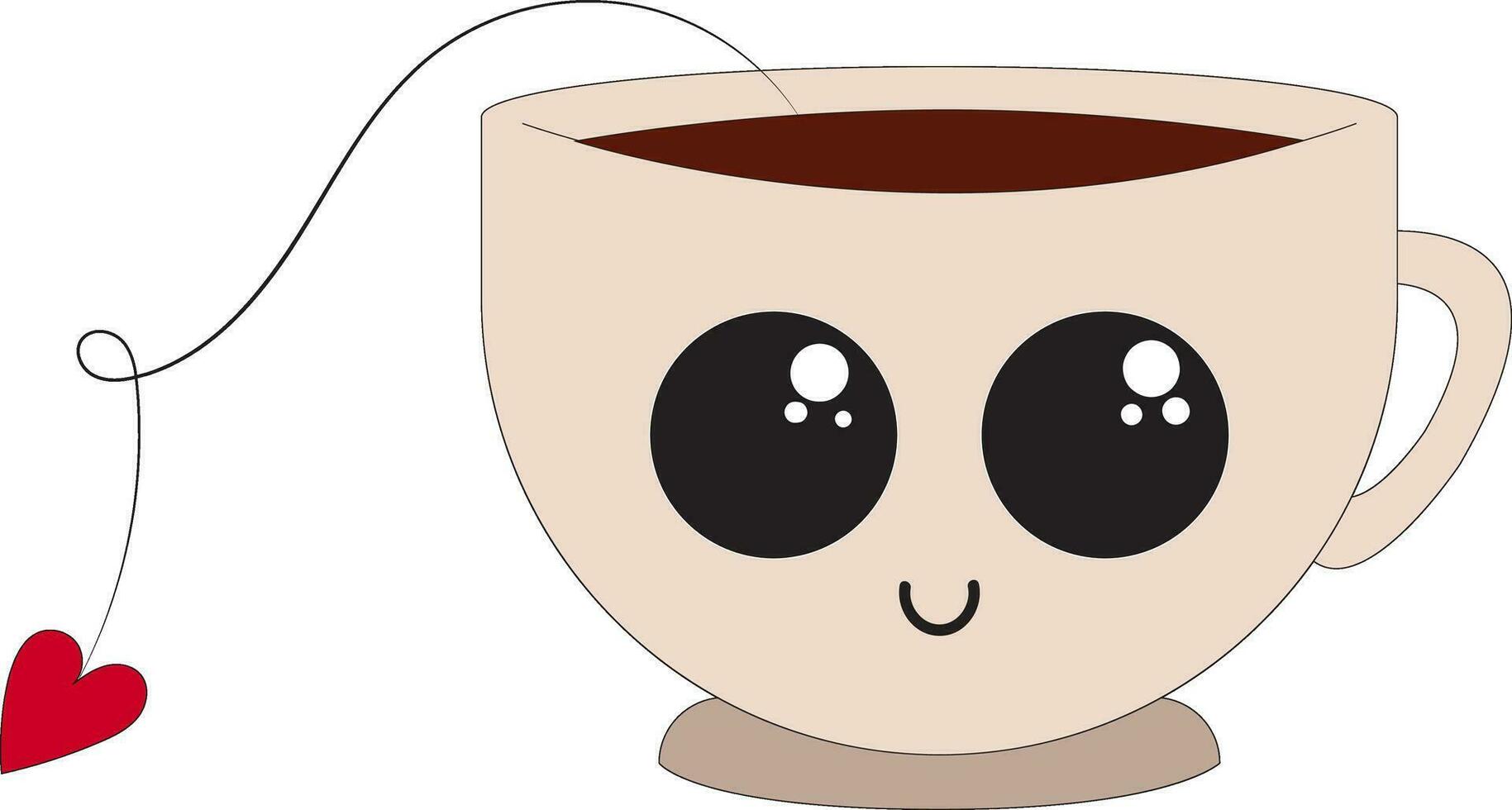 té taza, vector o color ilustración.