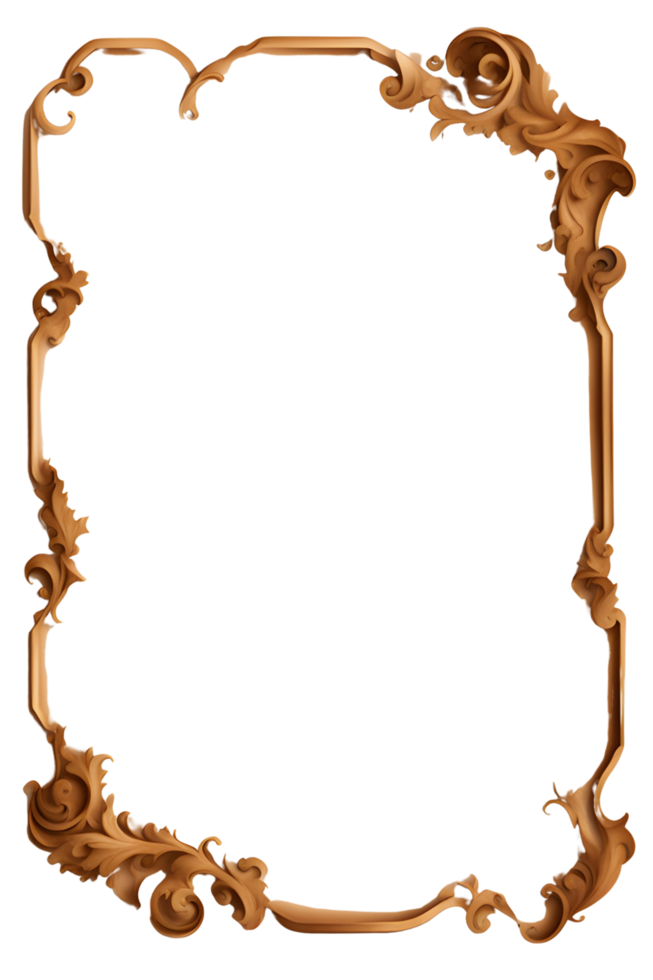 AI generated Old Border Frame PNG Transparent Background