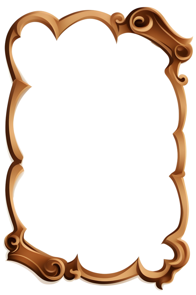 AI generated Old Border Frame PNG Transparent Background