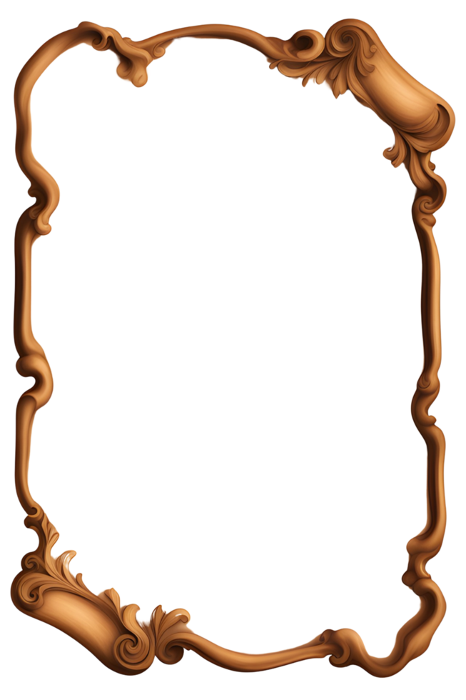 AI generated Old Border Frame PNG Transparent Background