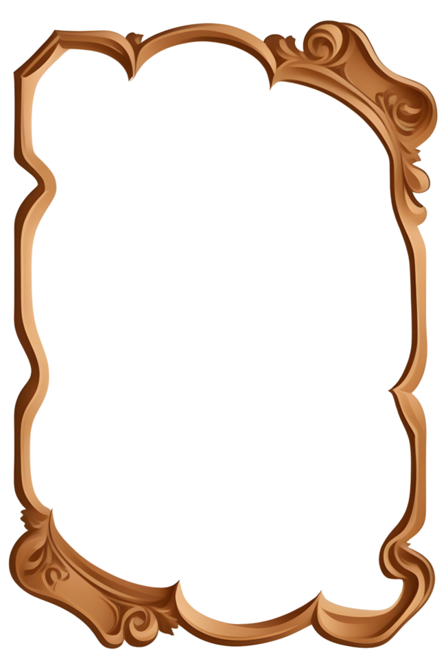 AI generated Old Border Frame PNG Transparent Background