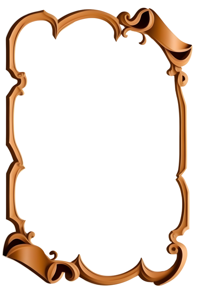 AI generated Old Border Frame PNG Transparent Background