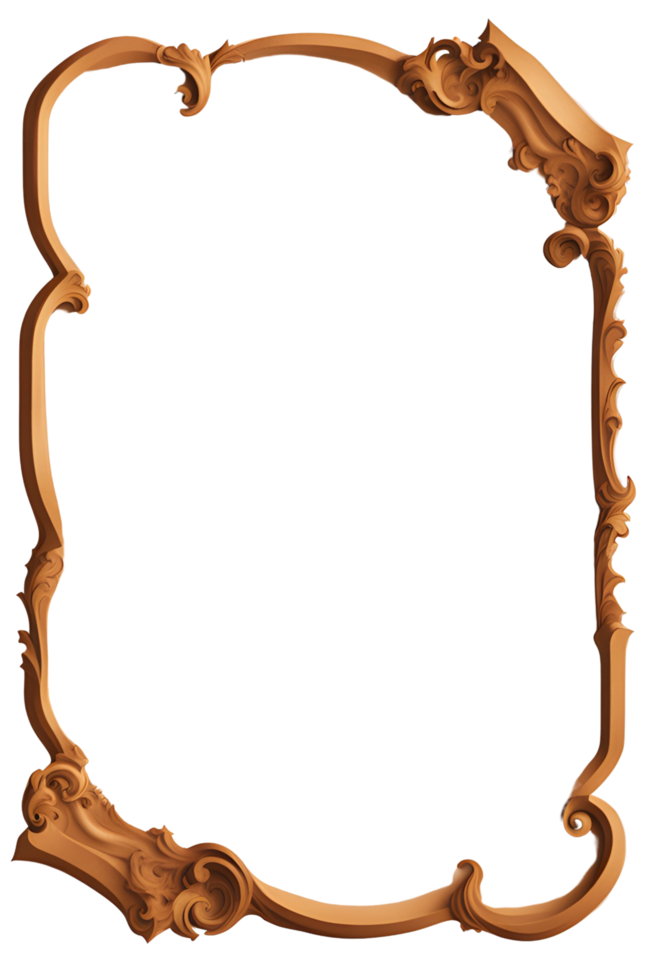 AI generated Old Border Frame PNG Transparent Background