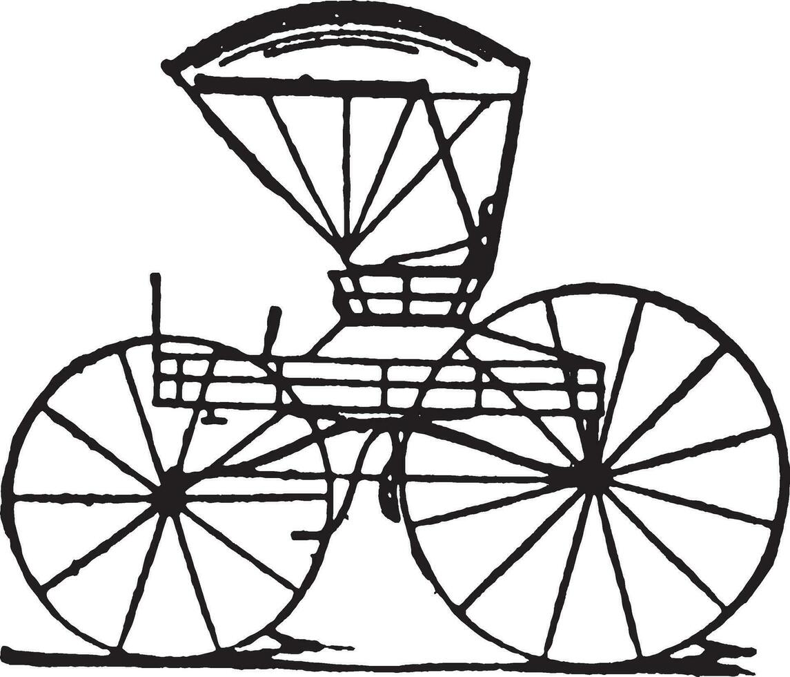 Concord buggy, vintage illustration. vector