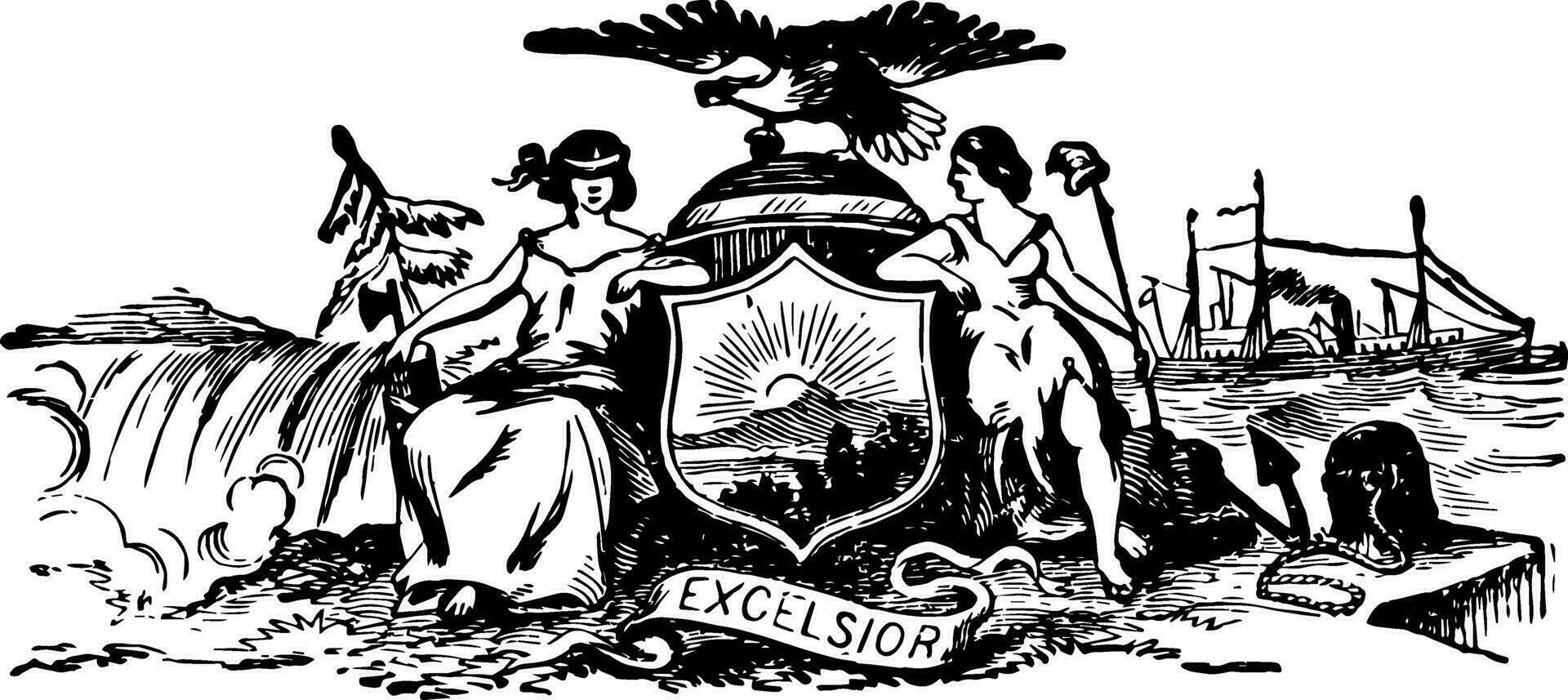 el sello de colonial nuevo York Clásico ilustración vector