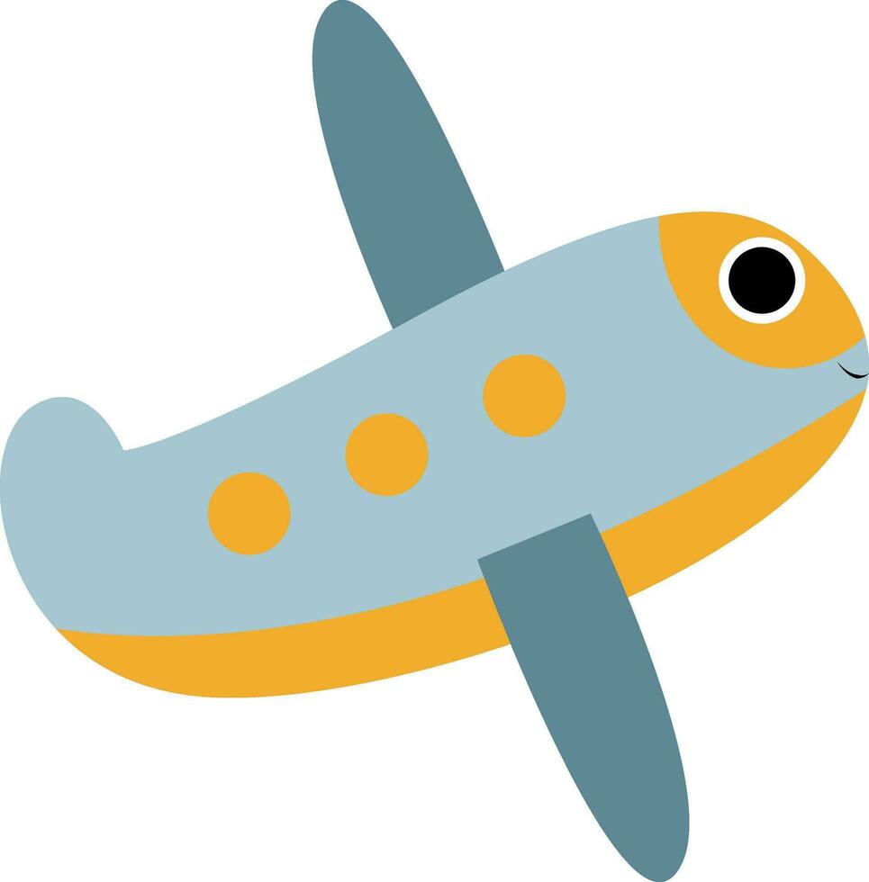 Emoji of a smiling little plane, vector or color illustration