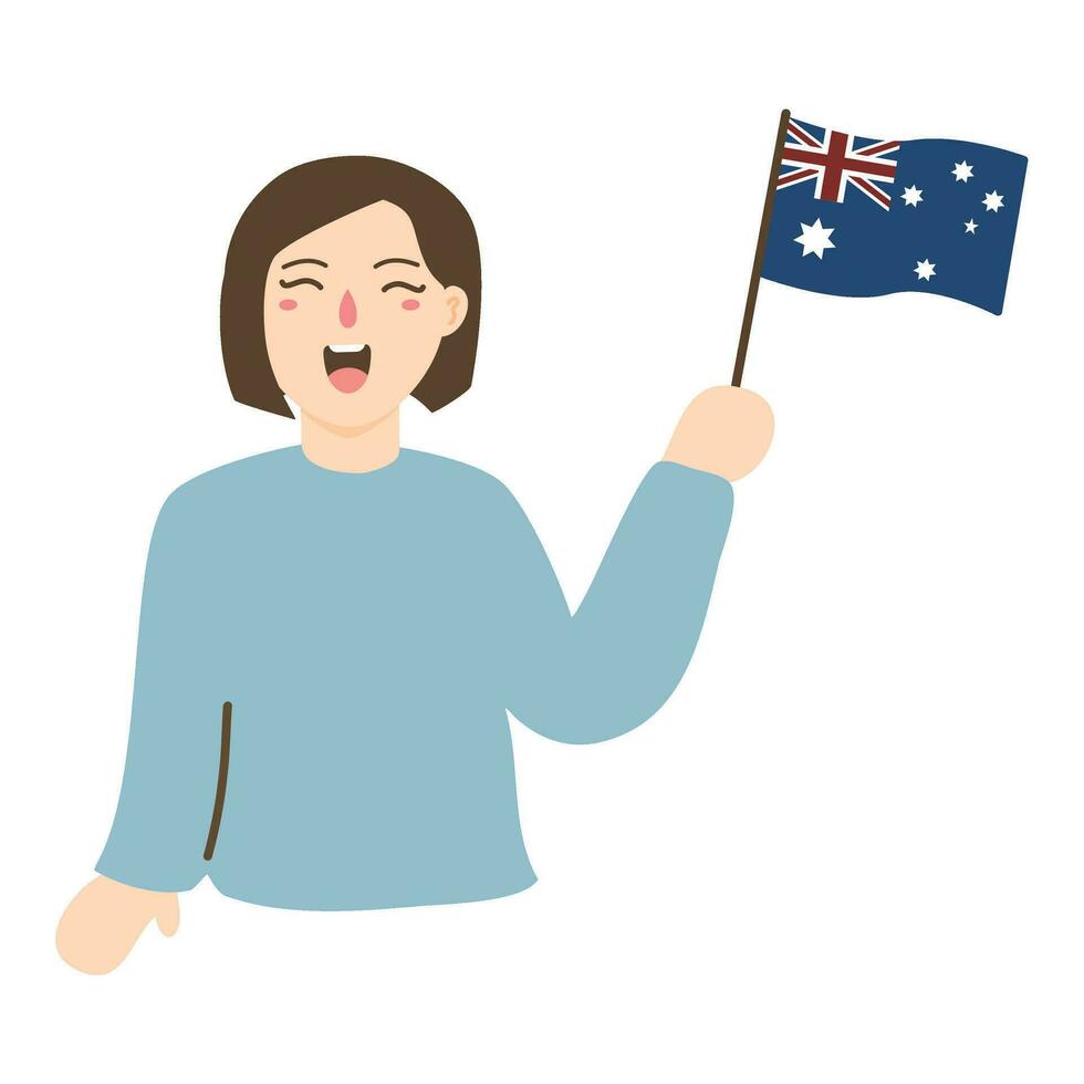 happy australia day hold flag illustration vector