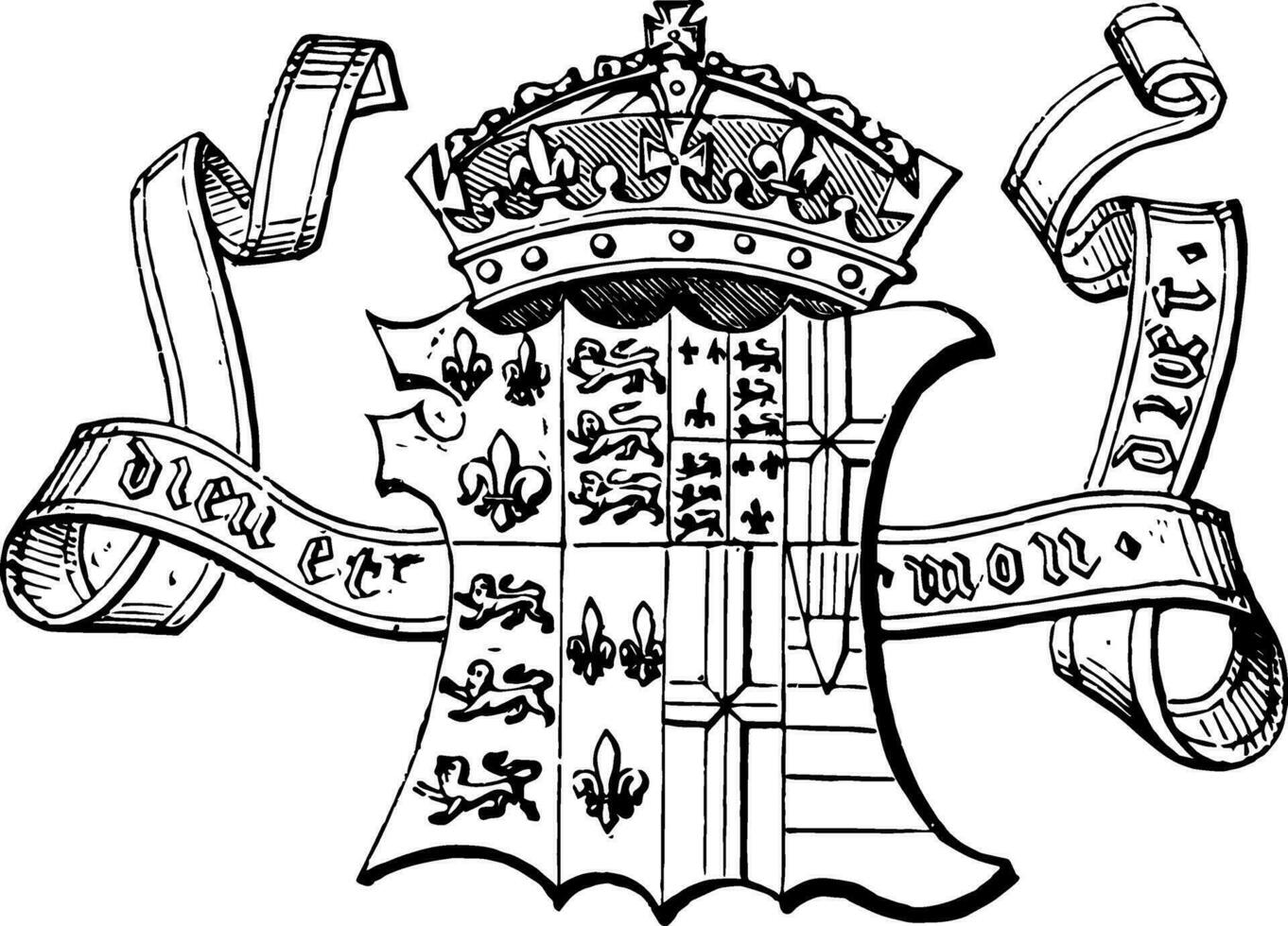 Marshaling is the art of correctly arranging armorial bearings vintage engraving. vector