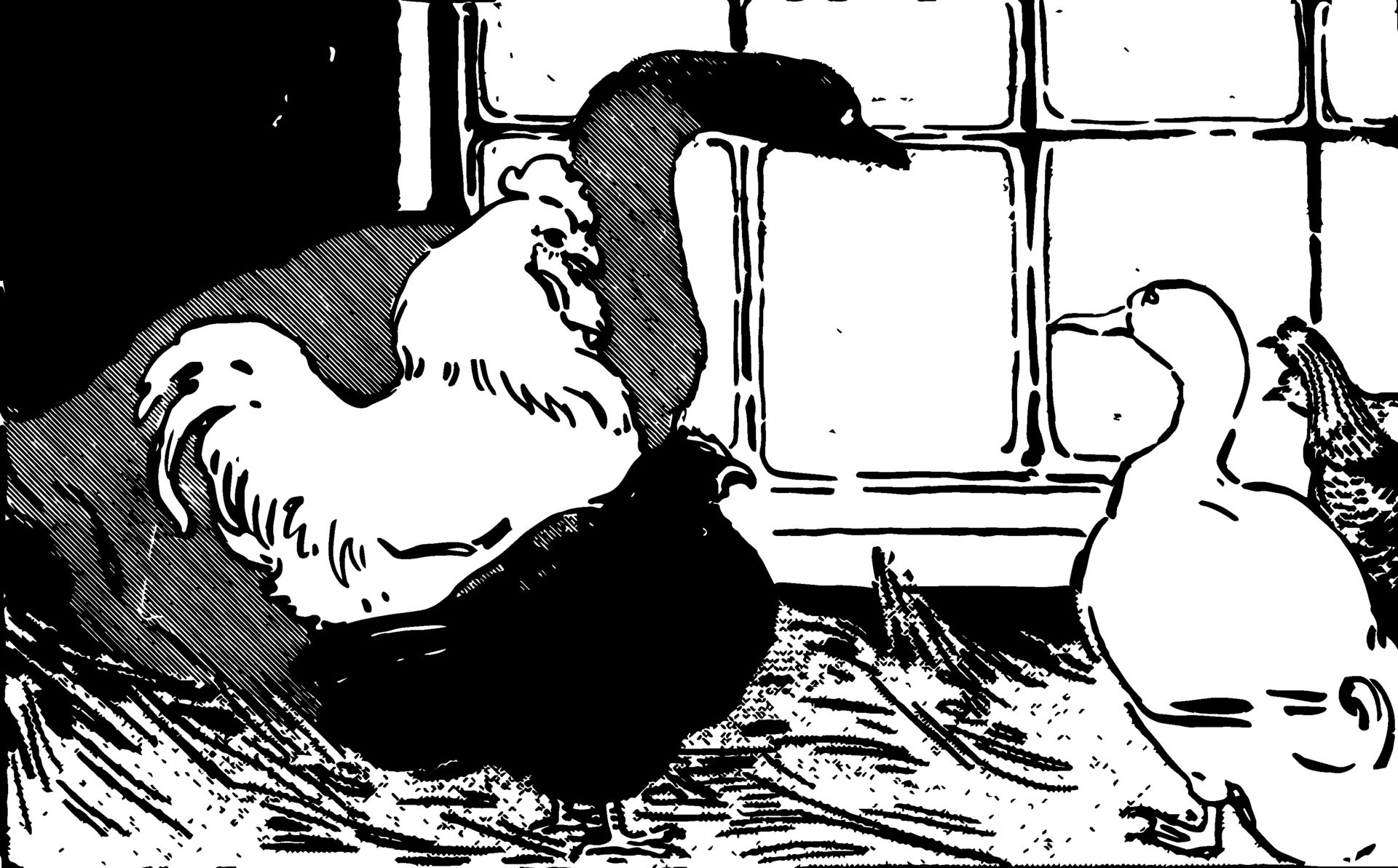 Animals Making the Best of It vintage illustration 35435213 Vector Art