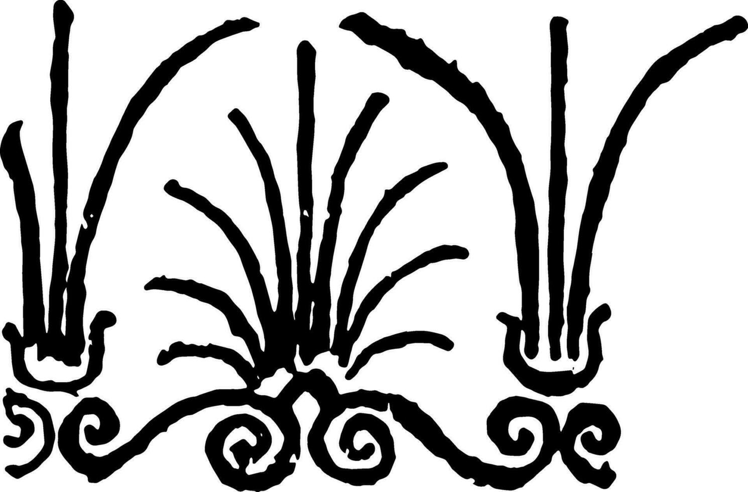 Anthemion is a Single open anthemion band vintage engraving. vector