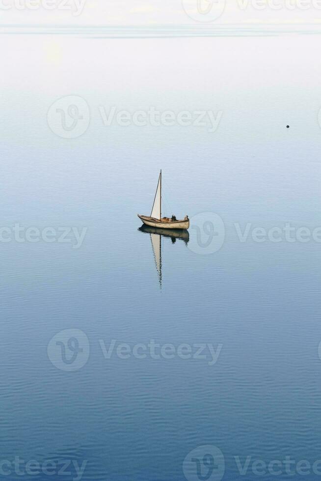 Minimalist photo a ship on sea