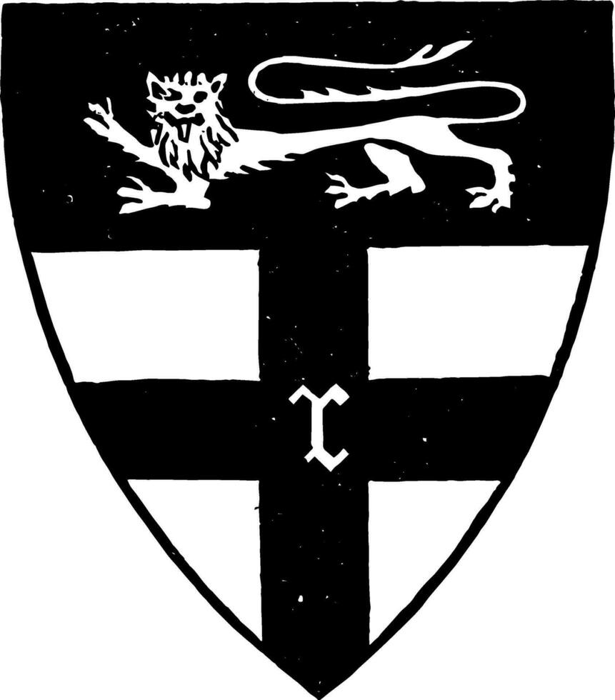 Shield of Rochester in the United Kingdom vintage engraving. vector