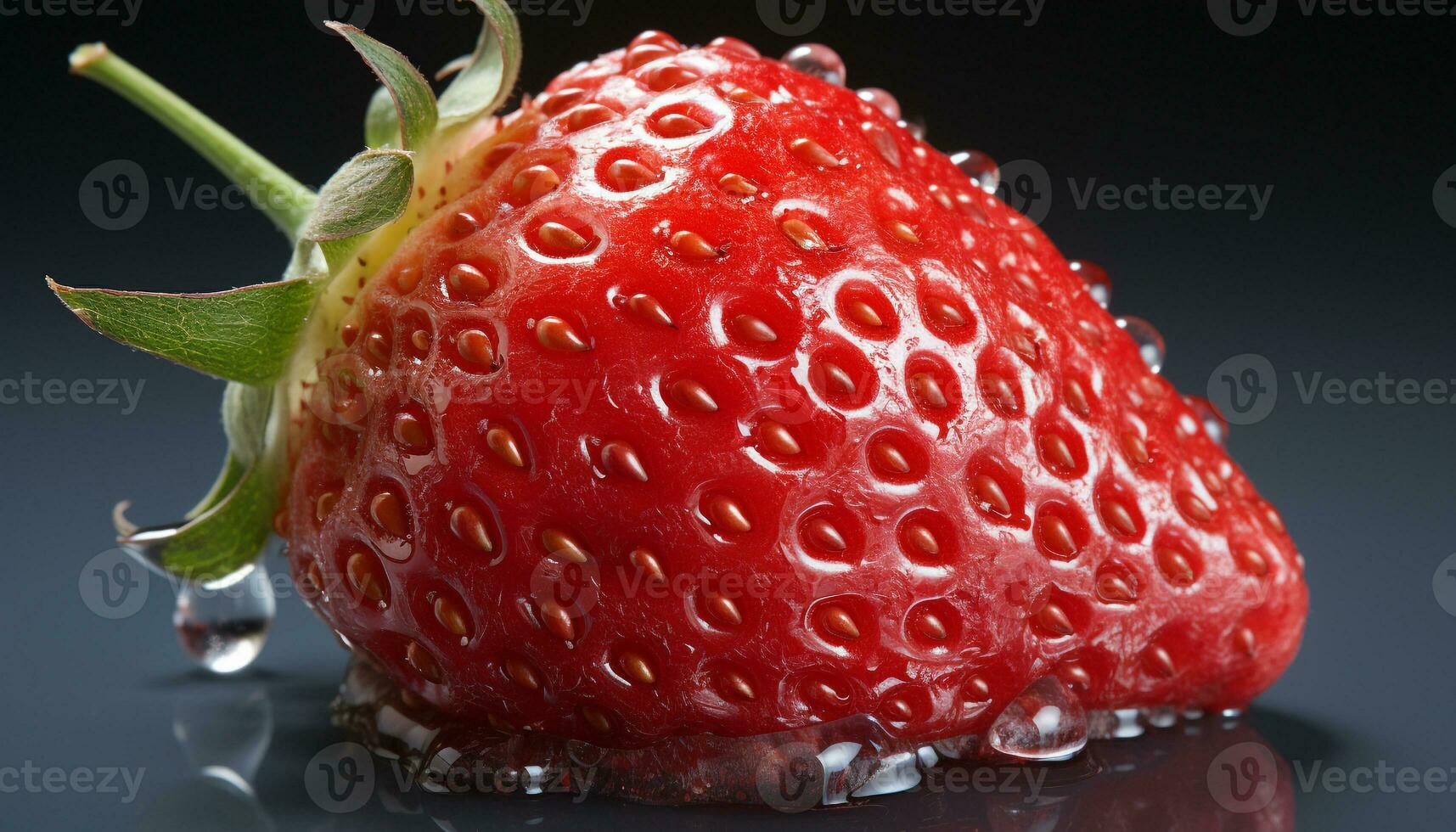 AI generated Freshness and sweetness of ripe strawberry, a healthy gourmet dessert generated by AI photo