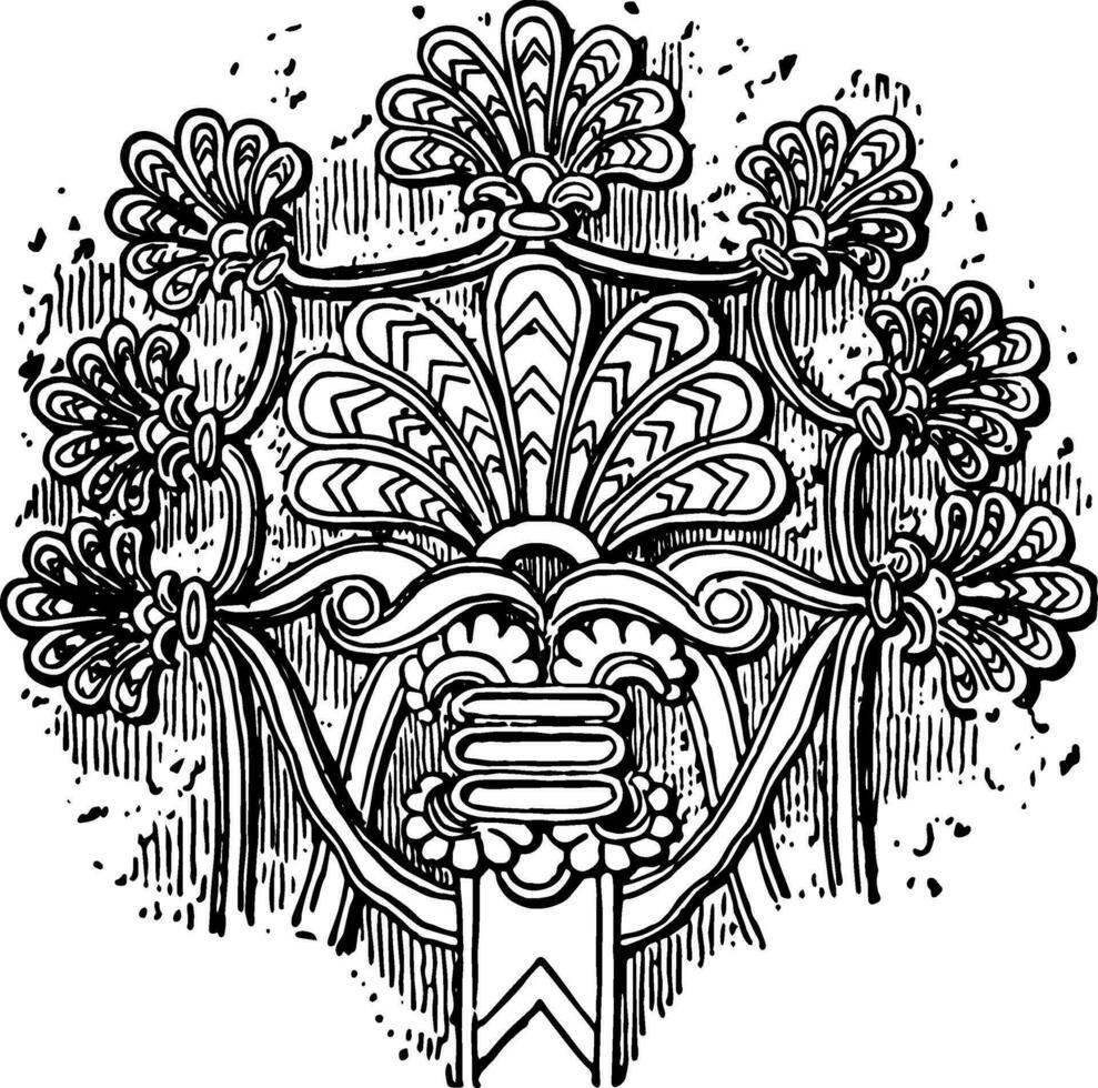 asirio ornamento es un sagrado árbol diseño Clásico grabado. vector