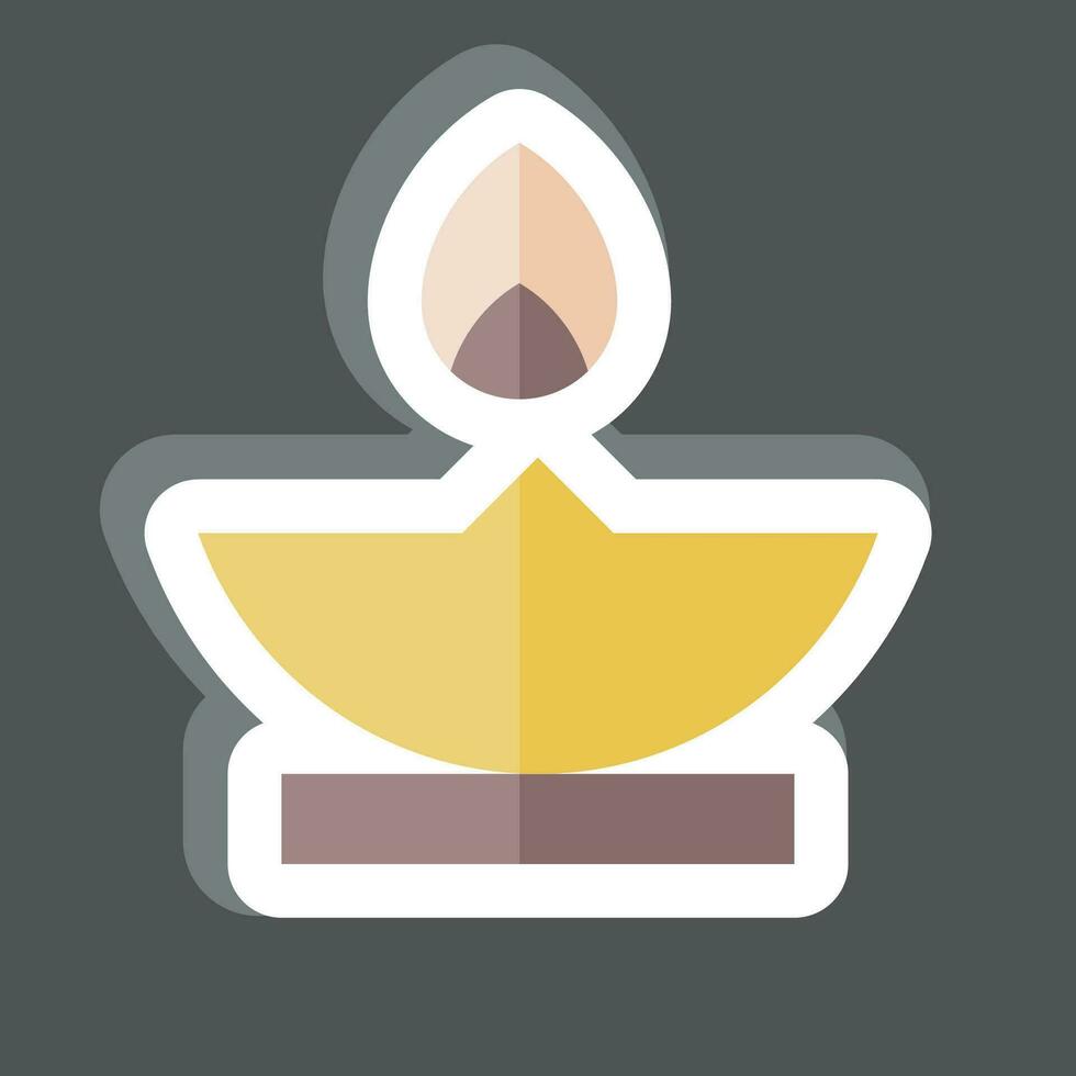 Sticker Oil Lamp. related to Ramadan symbol. simple design editable. simple illustration vector