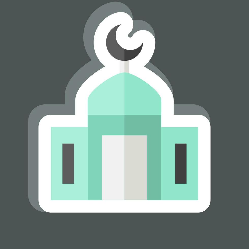 Sticker Mosque. related to Ramadan symbol. simple design editable. simple illustration vector