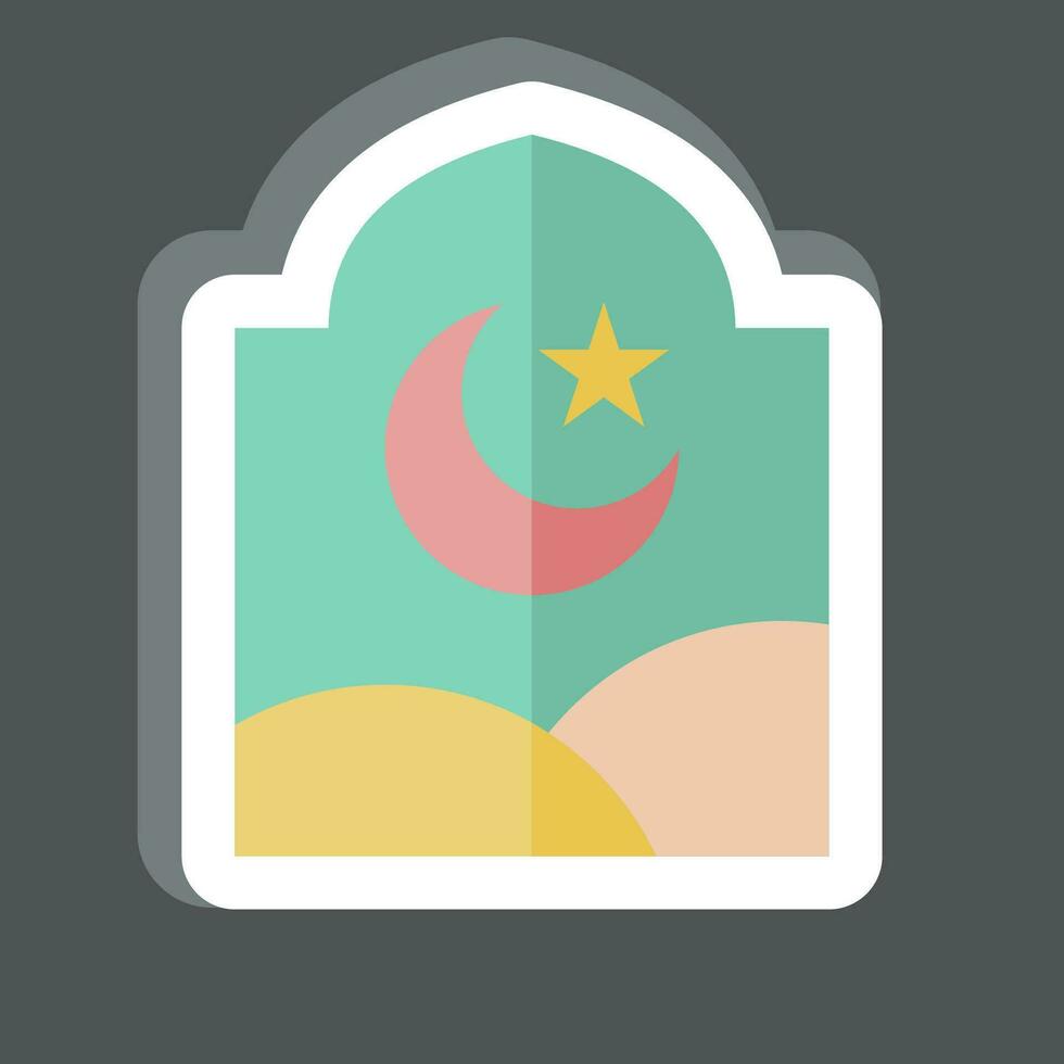 Sticker Window. related to Ramadan symbol. simple design editable. simple illustration vector