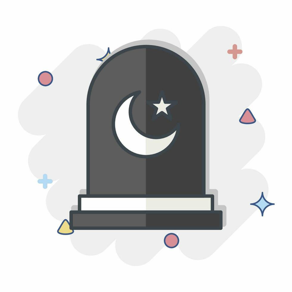 Icon Cemetery. related to Ramadan symbol. comic style. simple design editable. simple illustration vector