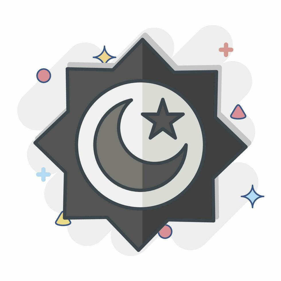 Icon Rub el Hizb. related to Ramadan symbol. comic style. simple design editable. simple illustration vector