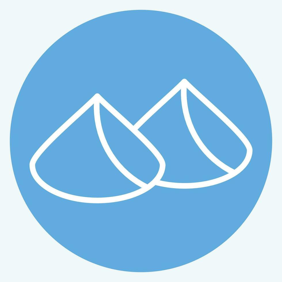 Icon Samosa. related to Ramadan symbol. blue eyes style. simple design editable. simple illustration vector