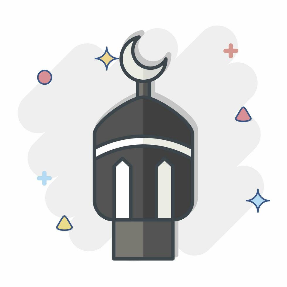 Icon Lantern. related to Ramadan symbol. comic style. simple design editable. simple illustration vector