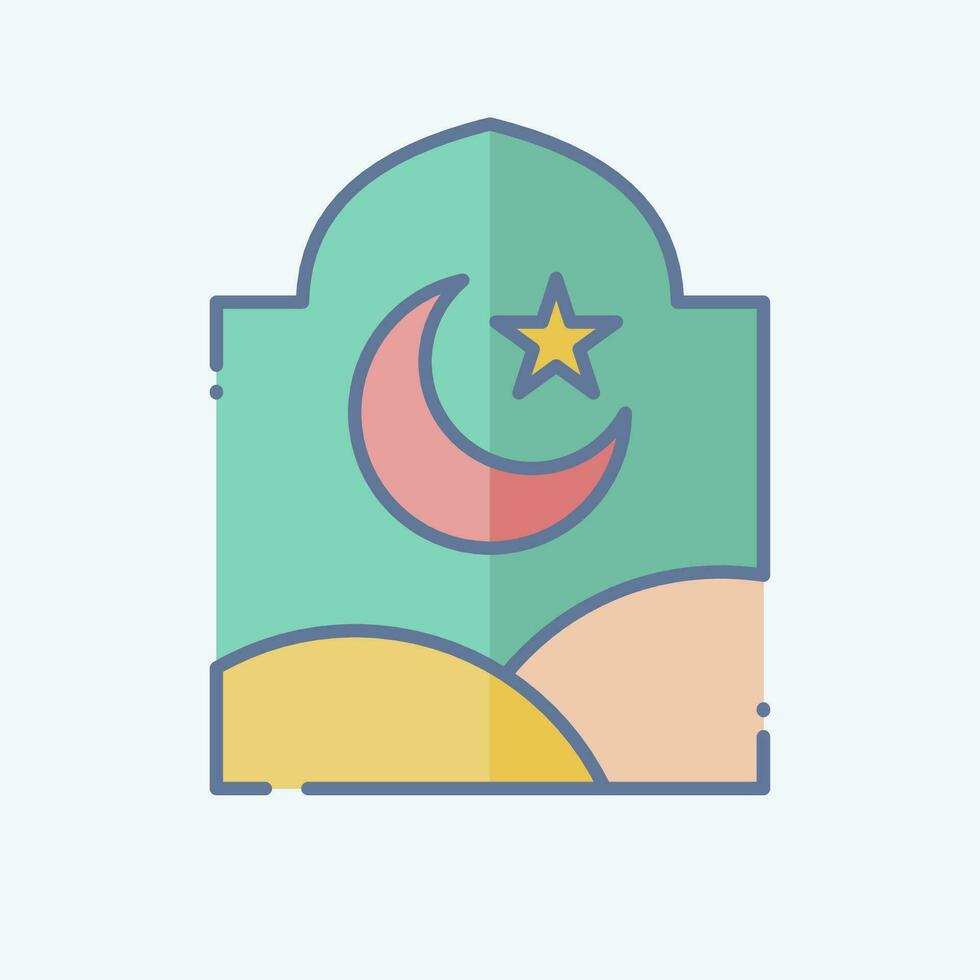 Icon Window. related to Ramadan symbol. doodle style. simple design editable. simple illustration vector