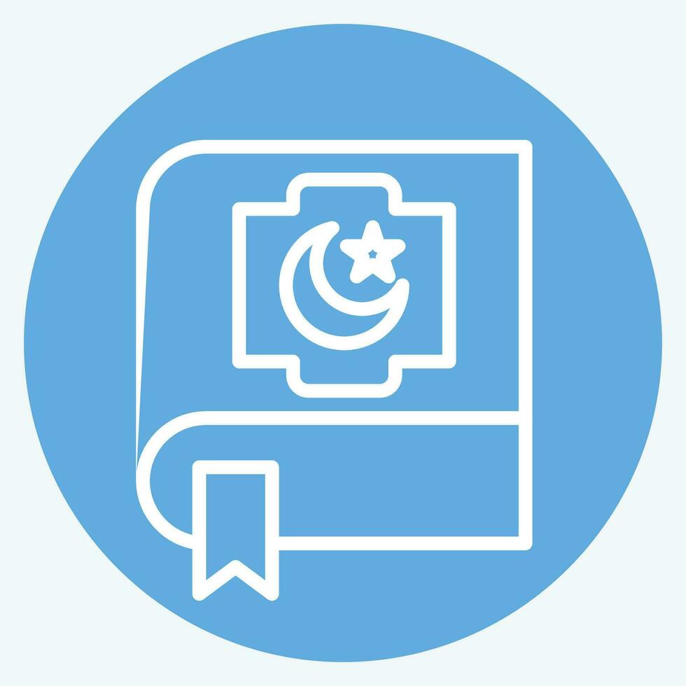 Icon Quran. related to Ramadan symbol. blue eyes style. simple design editable. simple illustration vector