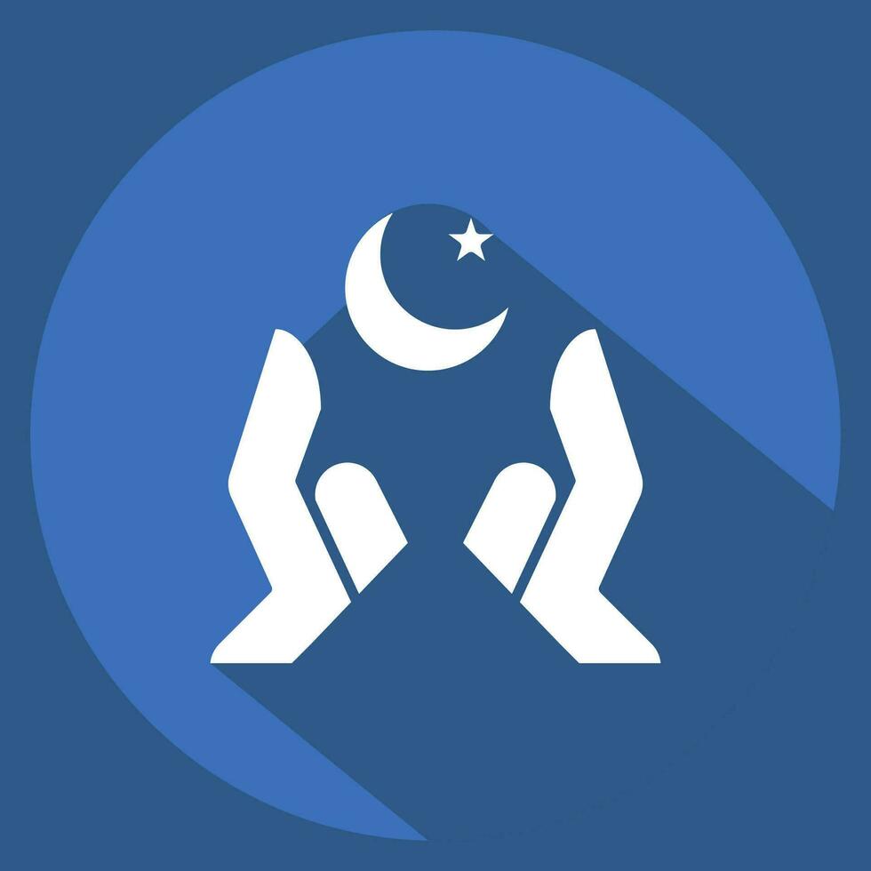 icono manos. relacionado a Ramadán símbolo. largo sombra estilo. sencillo diseño editable. sencillo ilustración vector