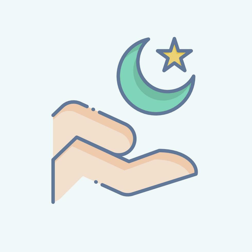 Icon Islam. related to Ramadan symbol. doodle style. simple design editable. simple illustration vector