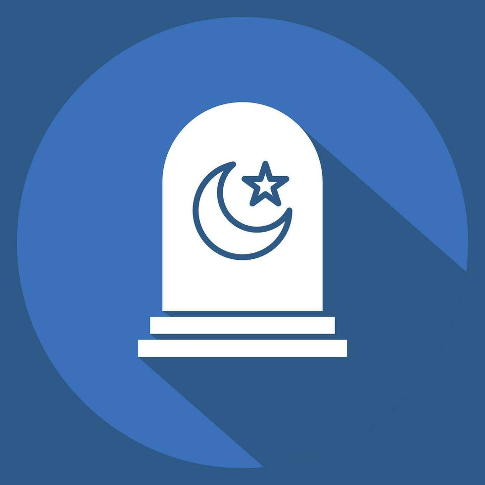 Icon Cemetery. related to Ramadan symbol. long shadow style. simple design editable. simple illustration vector