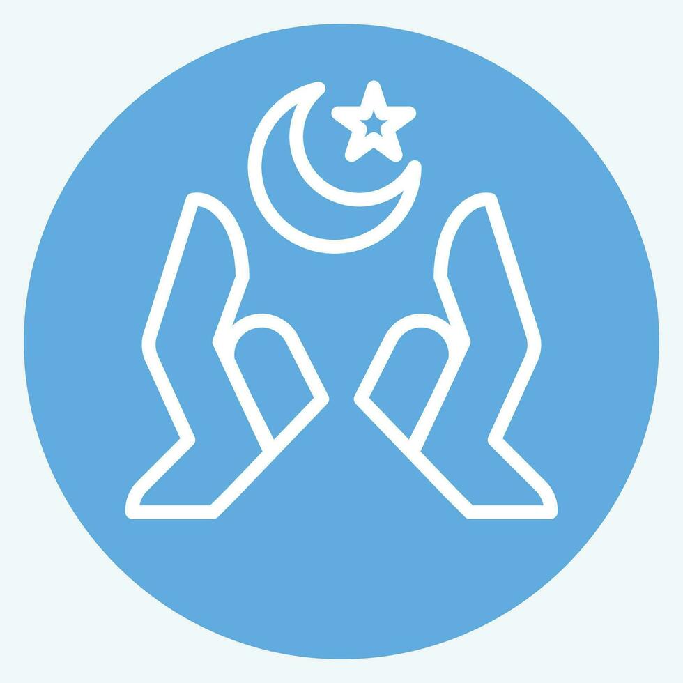 Icon Hands. related to Ramadan symbol. blue eyes style. simple design editable. simple illustration vector