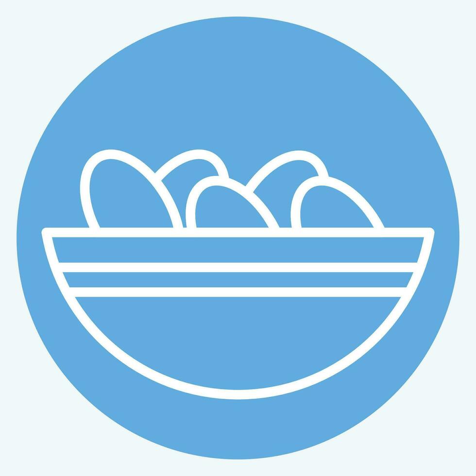 Icon Nuts. related to Ramadan symbol. blue eyes style. simple design editable. simple illustration vector