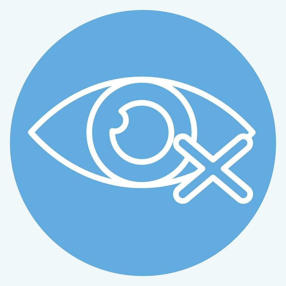 Icon Close Eyes. related to Ramadan symbol. blue eyes style. simple design editable. simple illustration vector